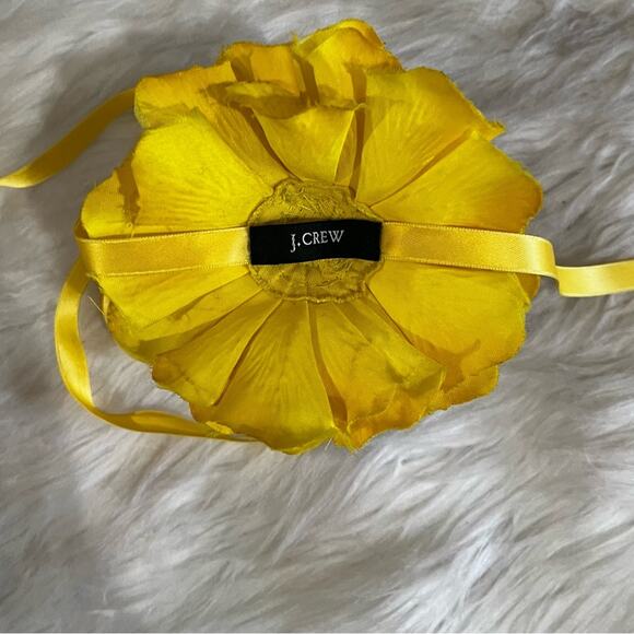 NEW J. Crew Silk Crystal RARE Floral Bloom Petal Waist Belt Tie Accessory Yellow - Picture 6 of 15